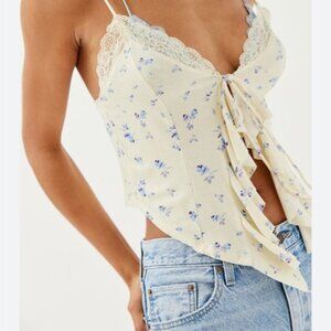 Unbranded | Floral Lace Trim Camisole Top